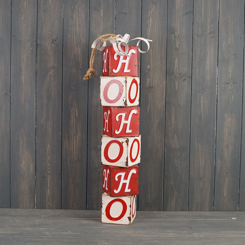 Metal Hanging Cubes with Ho Ho Ho (59.5cm) detail page